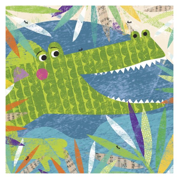 Крокодил гуашью