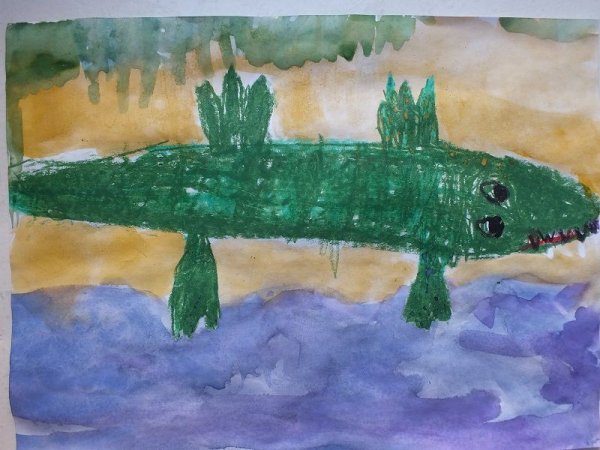 Крокодил живопись