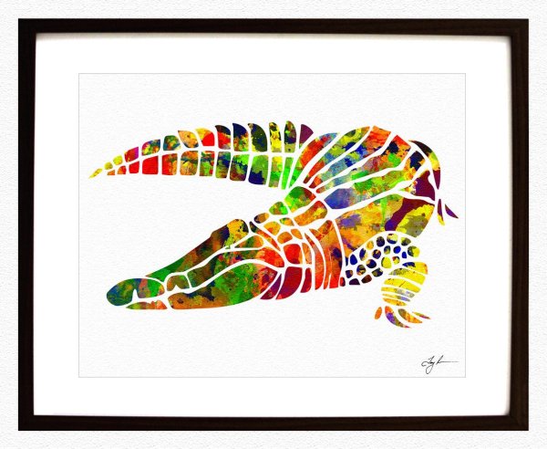 Крокодил пастелью