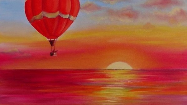 Пейзаж с воздушными шарами