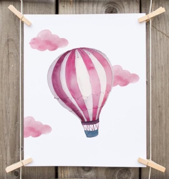 Воздушный шар с корзиной красками