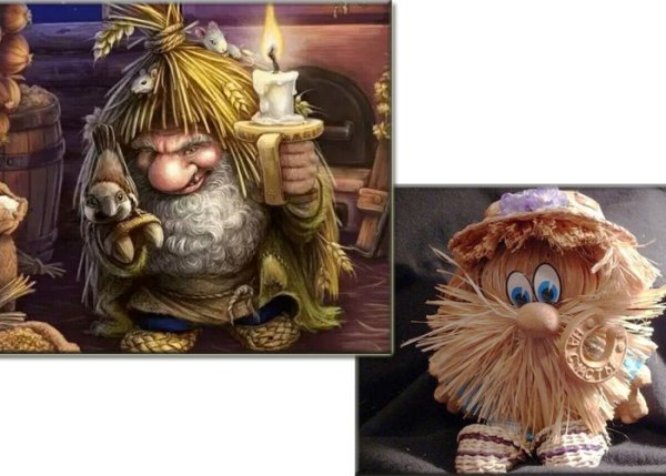 Домовой цветными карандашами