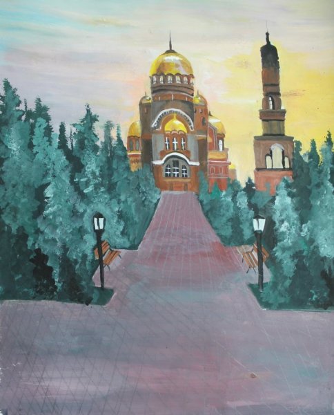 Церковь гуашью