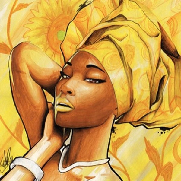 Африканка с цветами