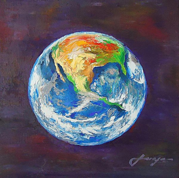 Планета земля живопись