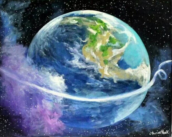 Земля из космоса живопись