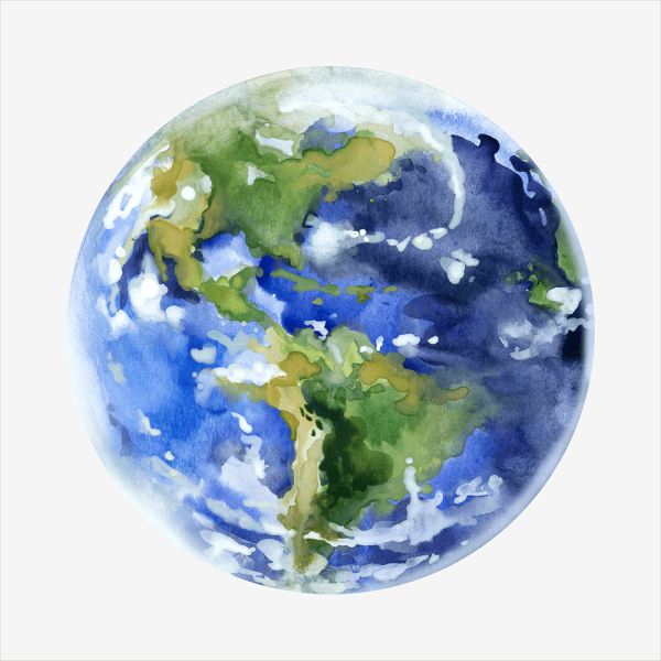 Планета земля красками