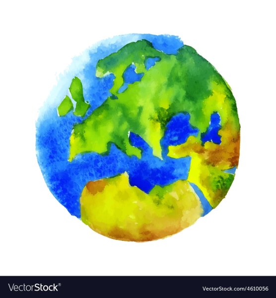 Земной шар акварель