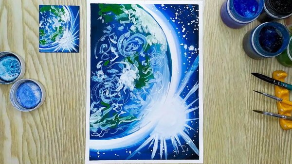 Цвет земли гуашью