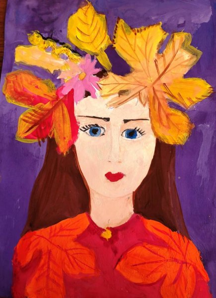 Лицо девушки осень для детского сада