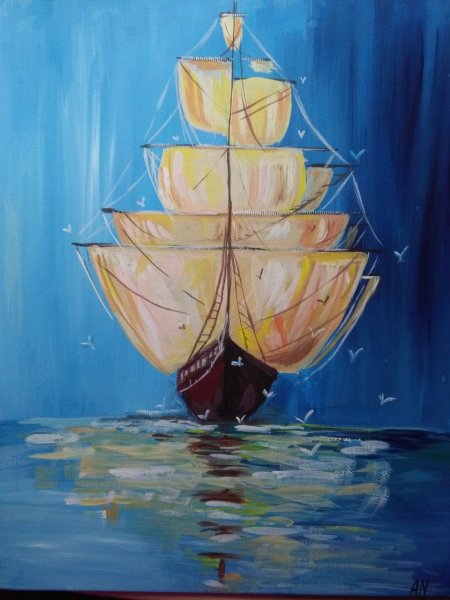 Парусники акрилом