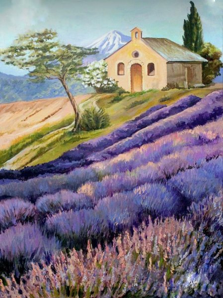 Лаванда миксборд акварель