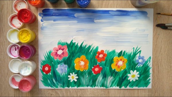 Рисование Цветочная Поляна