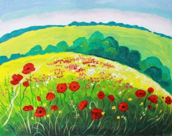 Рисование летнего Луга