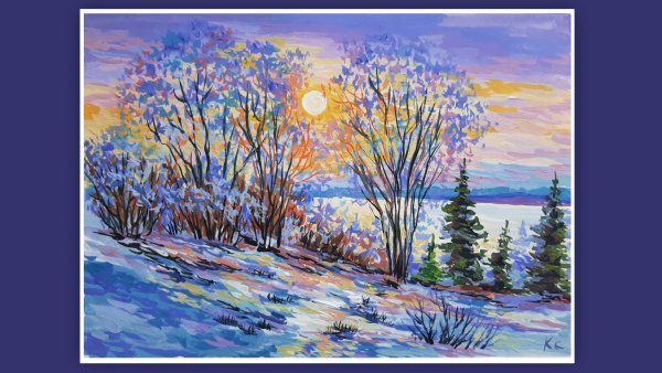 Весенний пейзаж рисунок