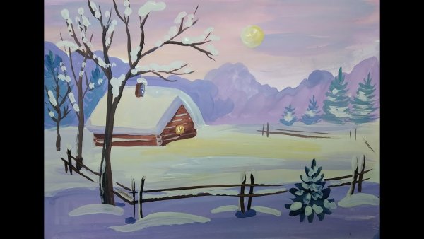 Что рисовал столбы Красноярск поэтапное рисование гуашью