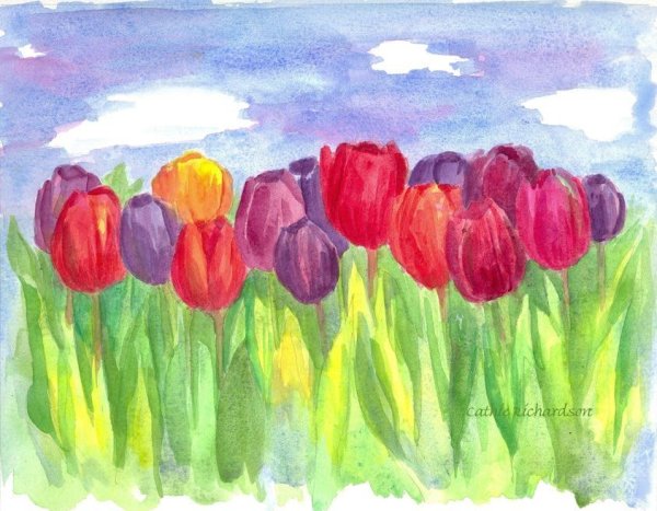 Рисование тюльпанов с детьми