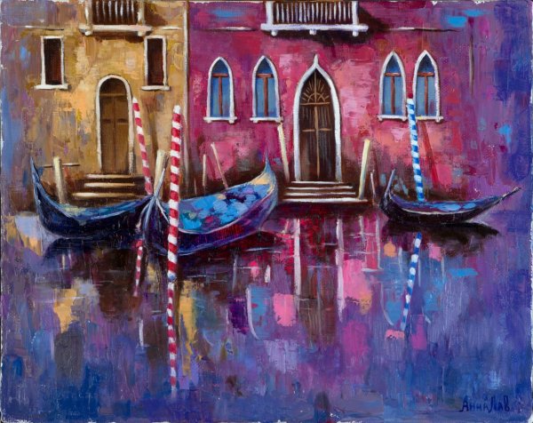 Пейзаж Венеции пастелью