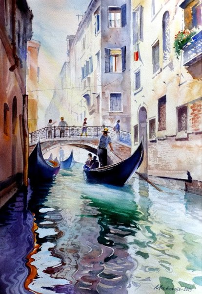 Венеция гондольеры живопись