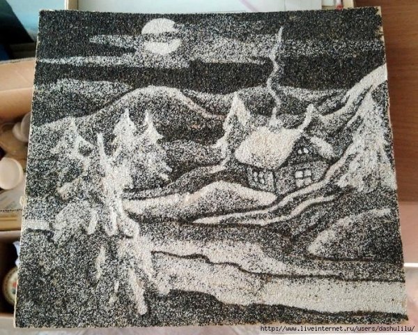 Рисование манкой