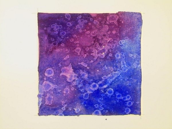 Рисование акварелью и солью