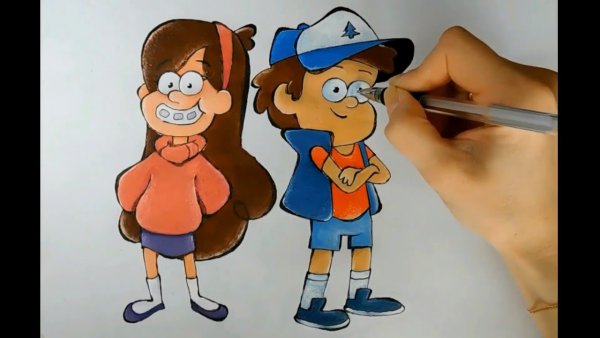 Диппер и Мэйбл сестра и брат Гравити Фолз