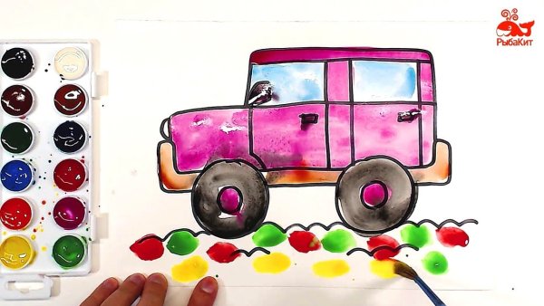 Краски для рисования машина