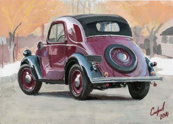 Машина рисунок гуашью