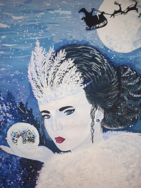 Рисование портрет зимы