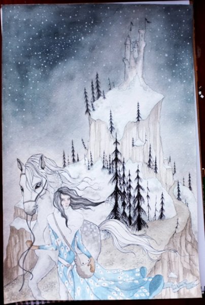 Царство снежной королевы гуашь