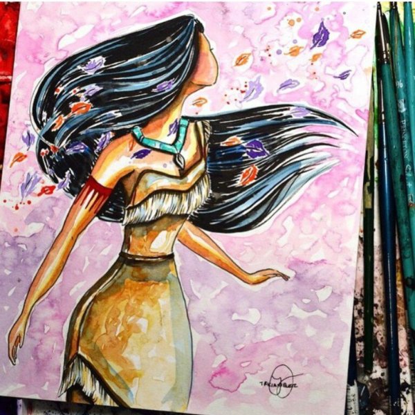 Рисунки принцесс красками