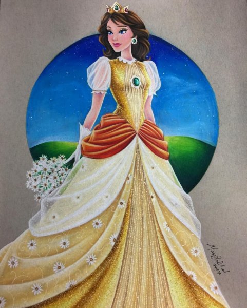 Рисование красками гуашь принцесса