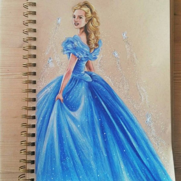Золушка арты карандашом