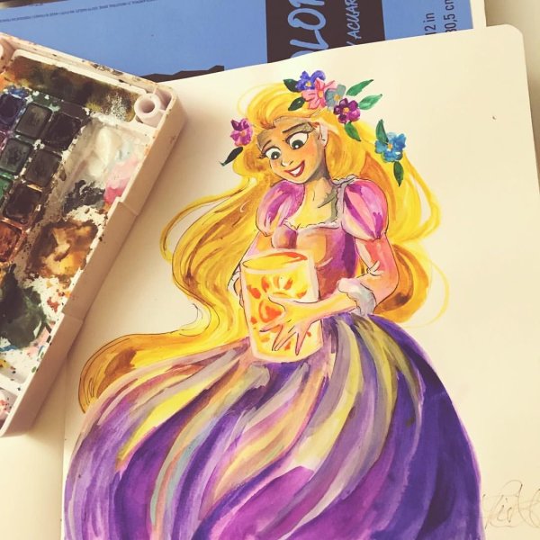 Рапунцель для скетчбука