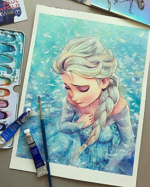 Эльза акварель