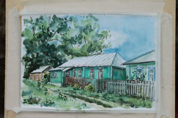 Сельский пейзаж Ширяево карандаш