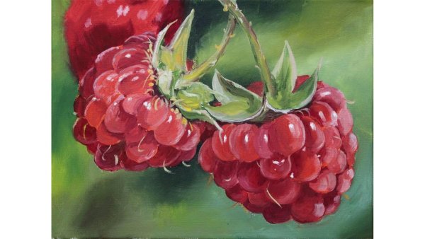 Малина маслом живопись