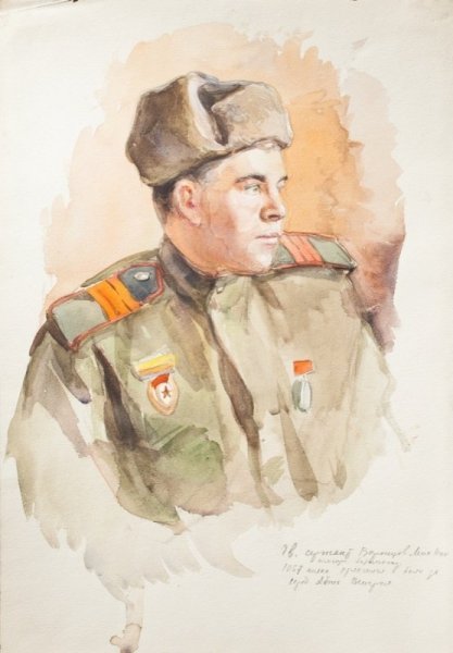 Солдат акварелью