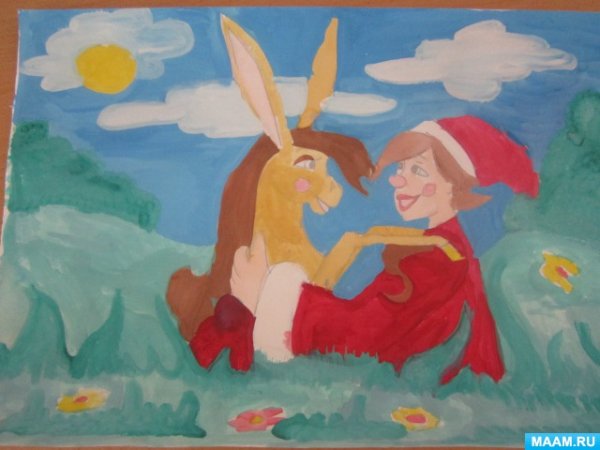 Рисование конек горбунок в подготовительной