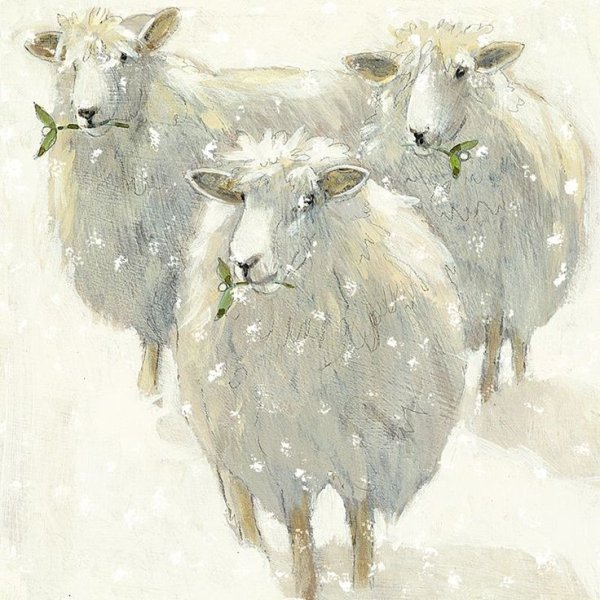 Овца акварель