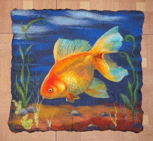 Золотая рыбка красками