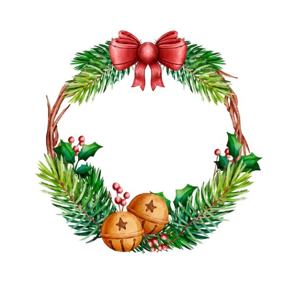 Новогодний венок акварель