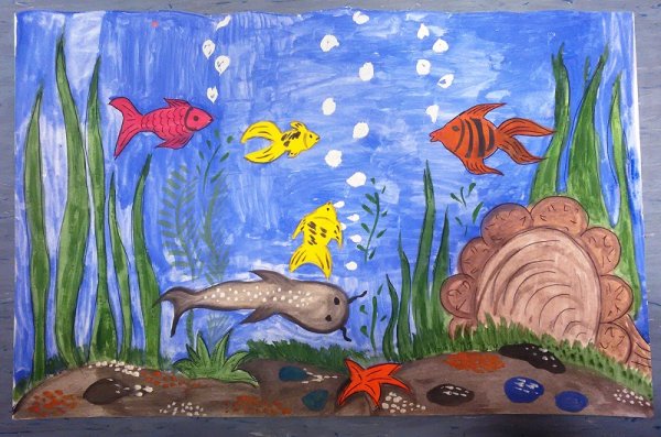 Рисование подводное царство