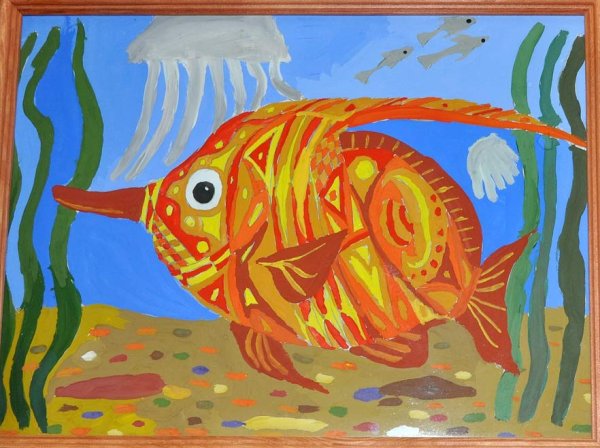 Декоративное рисование рыбы