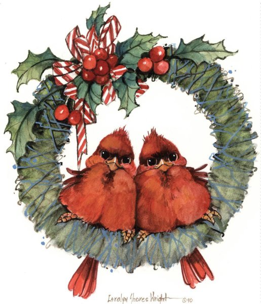 Венок Рождественский с птичками