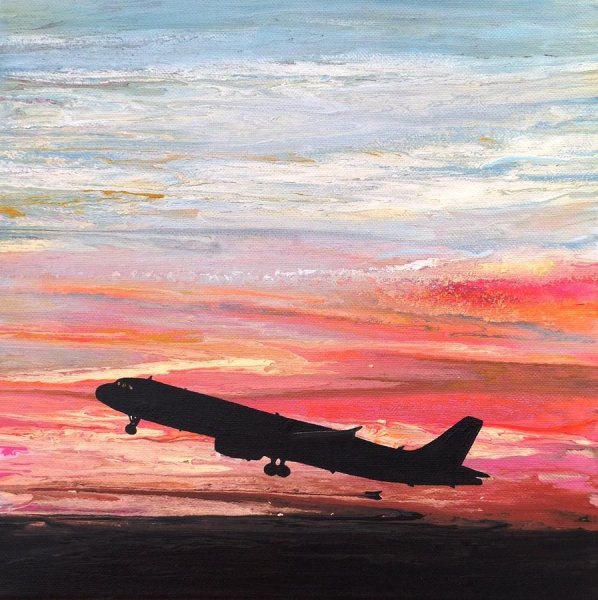 Картина маслом самолет