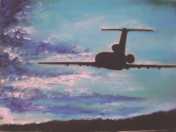 Картина маслом самолет