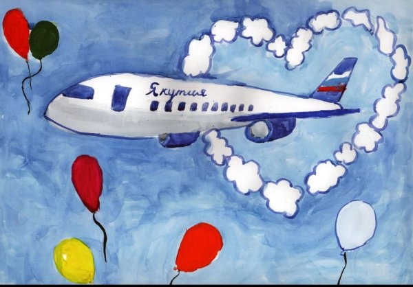 Самолет рисунок для детей