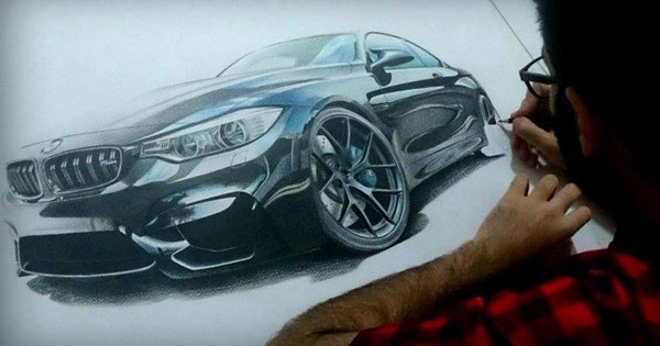 Картина нарисовать BMW