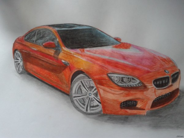 Машина цветными карандашами